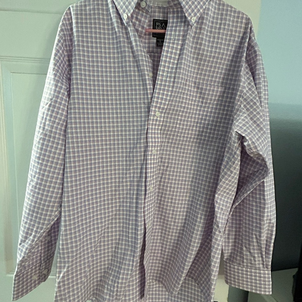 Jos. A. Bank Men's Lavender Checkered Shirt